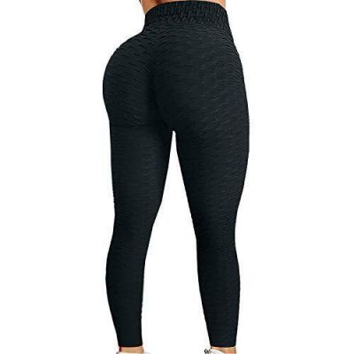 POKL Womens High Waisted Yoga Pants Tummy Control Scrunched Booty Leggings