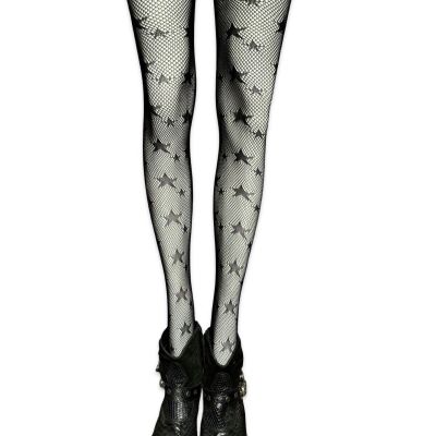 Lip Service Goth Emo Punk Black Star Stockings Hosiery Thigh Highs Halloween