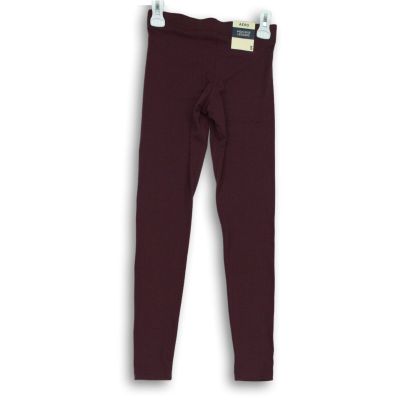 Aeropostale Womens Burgundy High-Rise Pull-On Ankle Leggings Size S With Tags