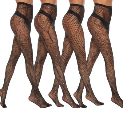 Patterned Tights for Women Fishnet StockingPack of 4