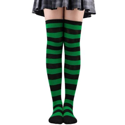 Rainbow Striped Thigh High Sock Stockings Women Over Knee Cosplay Costume/Xl