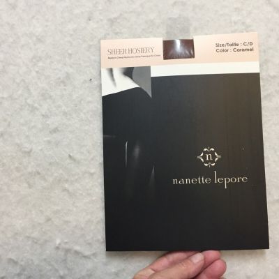 NEW TWO PACKS Nanette Lepore Sheer Hosiery Size C/D Caramel Nylon Stretch