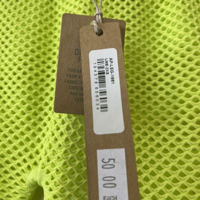 NWT SKIMS Women's Ankle Leggings Open Knit Lime Green AP-LEG-1661 Size 2XS