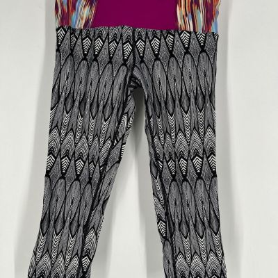 PrAna womens capri leggings size XS running hiking biking Black White Print