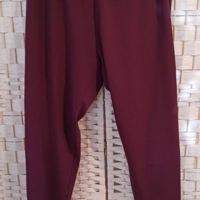 Women's J. Jill Pima Ankle Leggings  XLP Pima Maroon/Burgundy Stretch Pull On