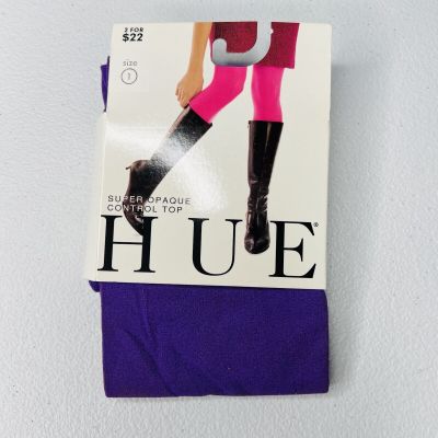 Hue Womens Super Opaque Tights With Control Top Size 1 Passion Purple 1 Pair New
