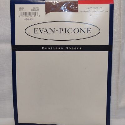 Vintage Evan-Picone Business Sheer Pantyhose Light Support Medium #189 Puddy