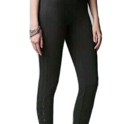 Simply Vera Wang Womens Black High Rise Knit Lace Up Leggings Plus Sz XXL NWT