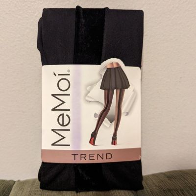 NWT MeMoi velvet seam opaque tights Black S/M