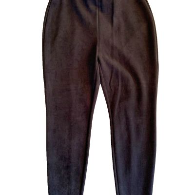 Chico's size 2 Ankle legging Women's 12/Large Dark Gray Faux Suede stretchy soft