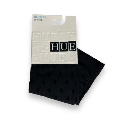 Hue Opaque Sheer Dot Knee Hi 15840 Black One Size Fits Most | 1 Pair