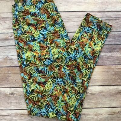 NWT LulaRoe OS Women’s Leggings Palm Leaves Tropical Island Vacation One Size