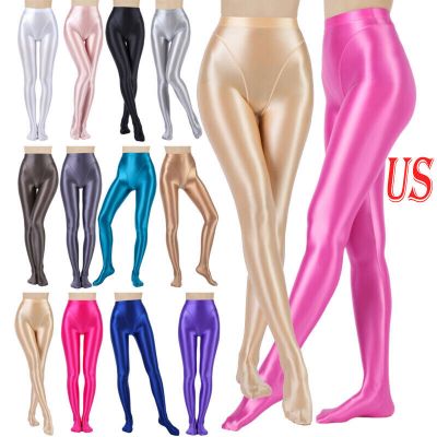 US Women's High Waisted Fake 2Pcs Yoga Pants Tummy Control Sports Tights Workout