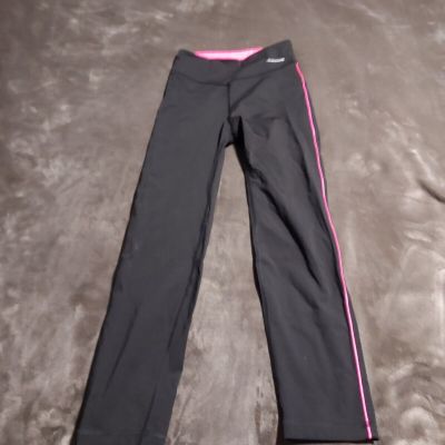 Calzedonia Women Black With Pink Strip Leggings Medium, Workout Pants, Running