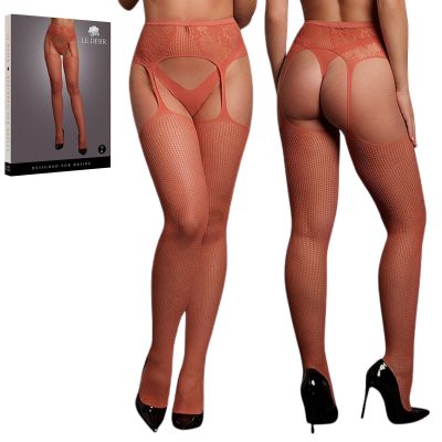 One Size Fishnet Lace Garterbelt Stocking Open-Back Sexy Party Outfit Lingerie