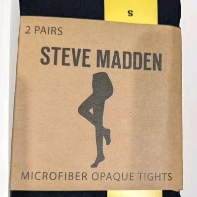 Steve Madden Women's S Microfiber Opaque Tights 2 Pairs