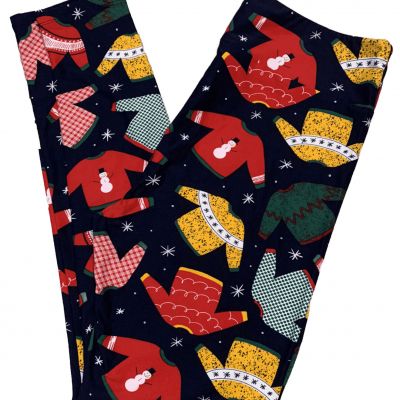 LuLaRoe Leggings Size TC2 Holiday Dream Ugly Christmas Sweaters Plus 18+ NWT