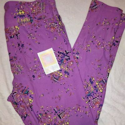 LuLaRoe NEW Leggings TC2 ( Tall & Curvy 2 ) Sz 18+ Large Purple Rare Designs