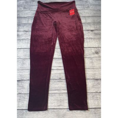 SPANX Shiny Velvet High Waisted Leggings Rich Burgundy Size 1X NWT