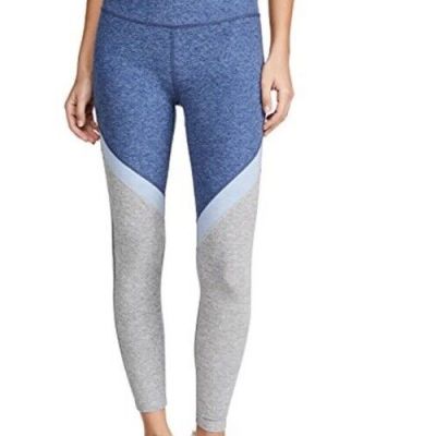 Beyond Yoga Womens Tri Panel High Waisted Midi Leggings Medium $110 Blue Gray