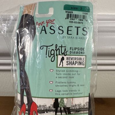 SPANX Assets Reversible Shaping Tights Flipside Diamond Black 3