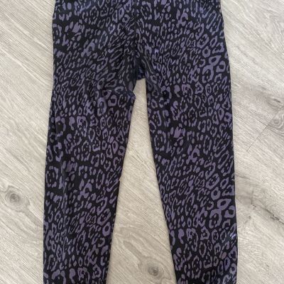 Victoria’s Secret black and purple Leopard foil leggings Size 12