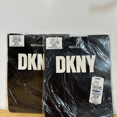 Vintage Dkny Control Top Tights Small Petite,  Black  Pack of 2 Pairs) New