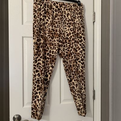 Roaman's Women's Cheetah Animal Print Leggings Stretchy  1 X (22/24) NWT