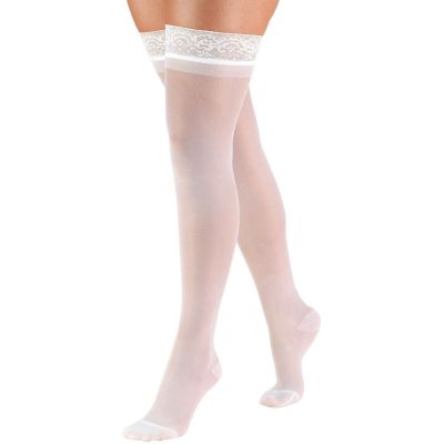 Truform Women's Stockings Thigh High Sheer: 15-20 mmHg XL WHITE (1774WH-XL)