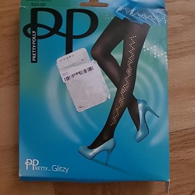 Pretty Polly Pretty Glitzy Studded Embellished Tights Black One Size