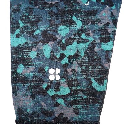 Sweaty Betty THE POWER Womens Legging Black Green Camo 7/8 Length - Size Small