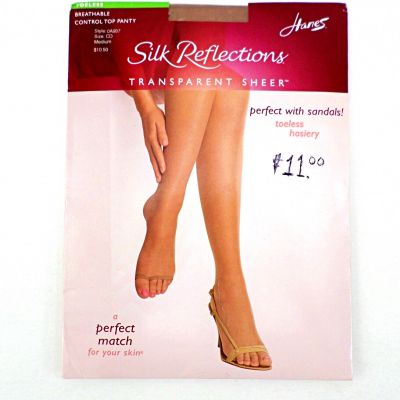 Hanes Silk Reflections Toeless Hosiery Transparent Sheer Breathable Control Top