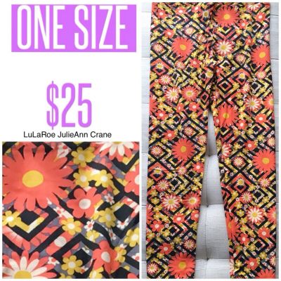 New/Never Worn Size OS (One Size) Lularoe leggings, Spring Floral