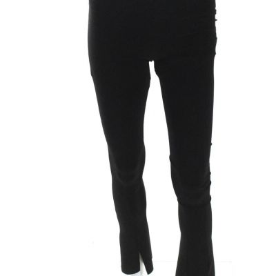 Norma Kamali Womens Stretch Flat Front Mid-Rise Flare Leggings Black Size XS