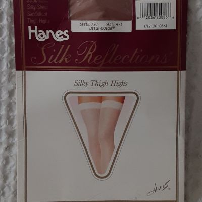 HANES Silk Reflections THIGH HIGH STOCKINGS Sheer Little Color SIZE AB NEW