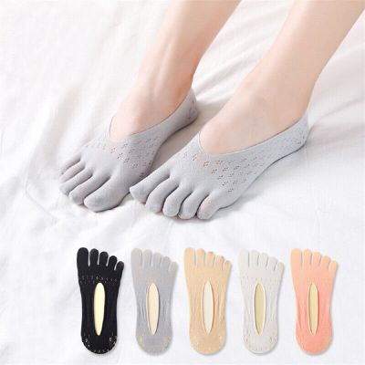 Fashion Thin Sock Slippers Women invisible Silicone Anti-skid Five Finger So*x*