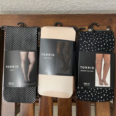 Torrid Women's Plus Size 1/2  Bulk lot of  3 Tights NWT