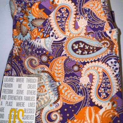 NEW LuLaRoe OS (2-10) Purple Orange Blue White Paisley Leggings