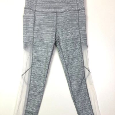 ATHLETA HIGH RISE JACQUARD CHATURANGA TO TOWN MESH CAPRI SIZE SMALL