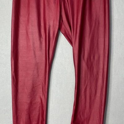 Dhvani Liquid Leggings Size XL Dark Red Burgundy Athletic Wear Yoga Work Out