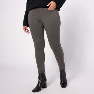 Belle by Kim Gravel Women's Plus Sz Leggings 20 Reg Faux Leather Gray A620751