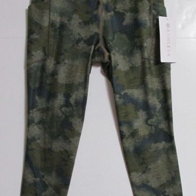 Women's Athleta Salutation Stash 7/8 Leggings Olive Green Size Small