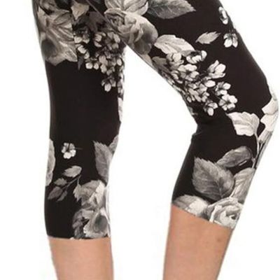 Leggings Depot High Waisted Floral & Space Print Leggings for Women - Regular, P