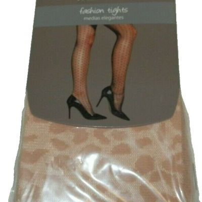 New Womens size 2 Leopard Print Secret Treasures Fashion Tights Nude Beige