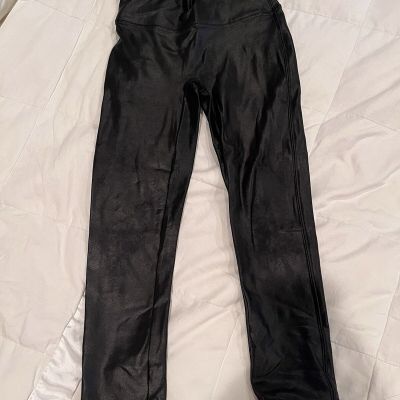 Spanx Size S Faux Leather Leggings for Women - Black And CROPPED