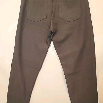 Yummie Leggings Womens Size Large Green Stretch Twill High Waisted Ankle Length