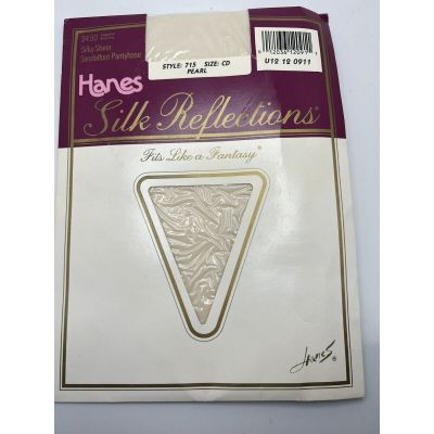 Vintage Hanes Silk Reflections Silky Control Top Pantyhose 715 SZ CD PEARL