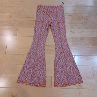 NWT Free People Movement On It Flare Knit High Rise Leggings Retro Lunar Pink M