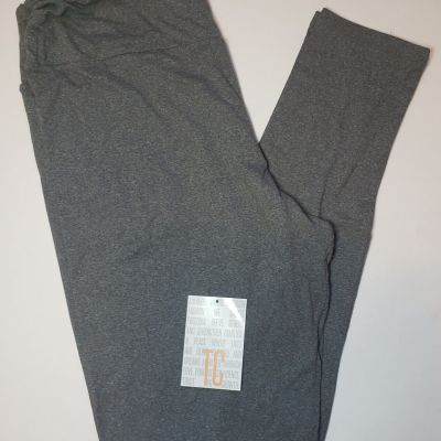 LuLaRoe TC Leggings HEATHERED GREY Gray Solid Tall & Curvy (Fits Size 12-18) NWT