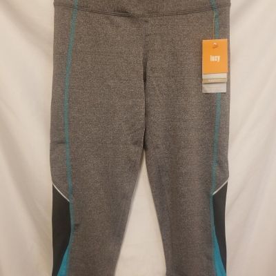 LUCY Endurance Capri XS Gray Blue Drawstring Workout Yoga Running